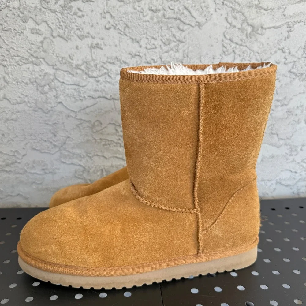 Koolaburra by UGG Koola Short Suede Fur Boots Womens‎ 9 US 40 EU Chestnut Brown